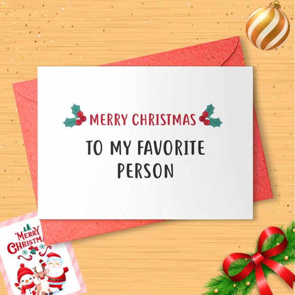 To My Favorite Person, Boyfriend Christmas Card, Husband Christmas Card, Girlfriend Christmas Card, Wife Christmas , Xmas For Them [01666]