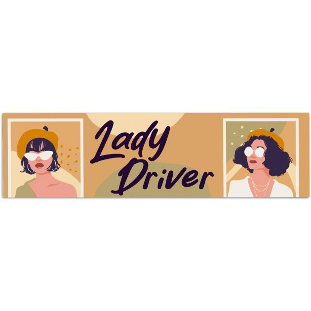 Lady Driven Car Decal Sticker, Lady Driven Car Window Bumper Sticker, Car Decal For Women, Female Drivers Driven Bumper Sticker [01626]