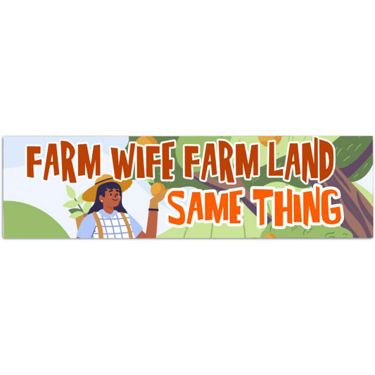 Farm Wife. Farm Hand. Same Thing. Sticker, Bumper Sticker, Decal, Cow Print Bumper Sticker [01635]