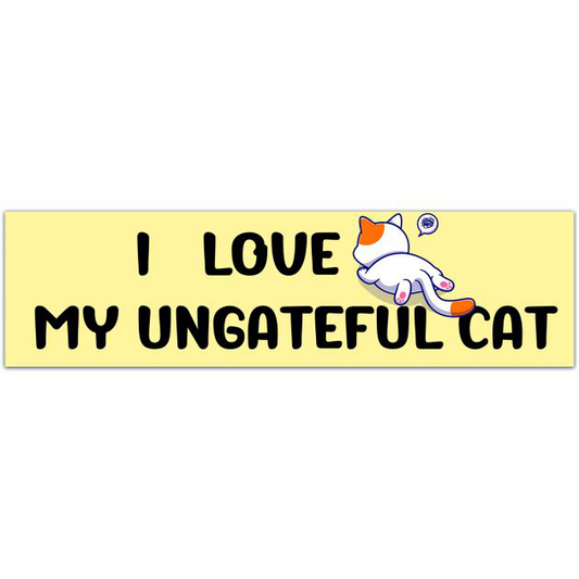 I Love My Ungrateful Cat Decal, Car Decal, Laptop Sticker, Cat Vinyl, Funny Bumper Sticker, Gifts For Cat Lovers, Funny Cat Sticker, Spoiled Bumper Sticker [01664]