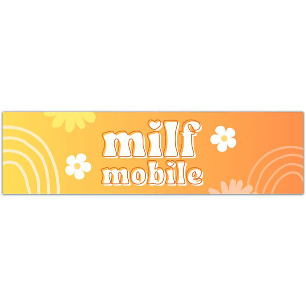 Milf Mobile Bumper Sticker | Original Fade And Weather Resistant Vinyl Sticker | Retro Funny Rainbow Gag Gift Car Decal Milf Love Bumper Sticker [01689]