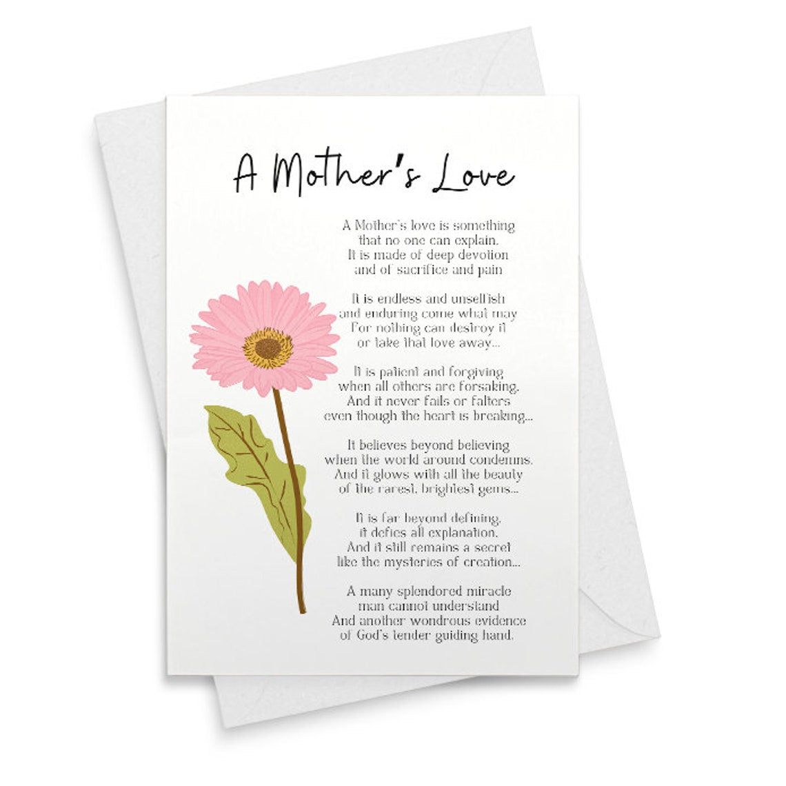 Poem For Mom | Mother's Day Gift | Floral Birthday Card | Poem Wall Art | Poetry Poster | Shelf Picture | Home Décor [02206]