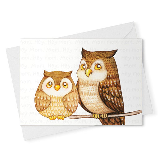 Mother’s Day Card | Funny Snowy Owl Card for Mom | Cute Bird Greeting Card Owl Lover Gift [02222]