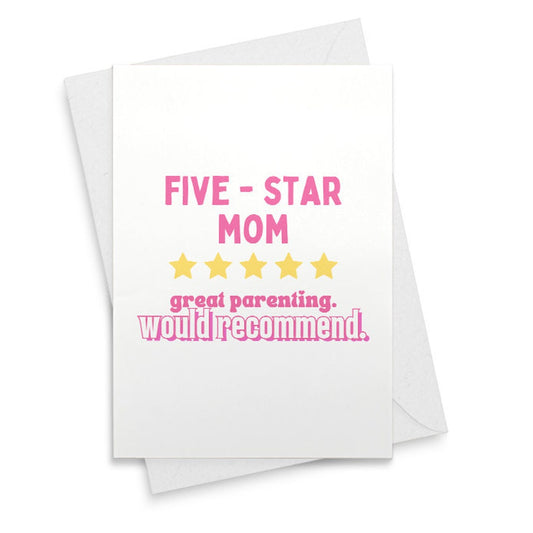 Five-Star Mom Card, Funny Mom Birthday Card, Card for Mom, From Daughter, From Son, From Child, A6 Greeting Card, Mother's Day Card [02233]