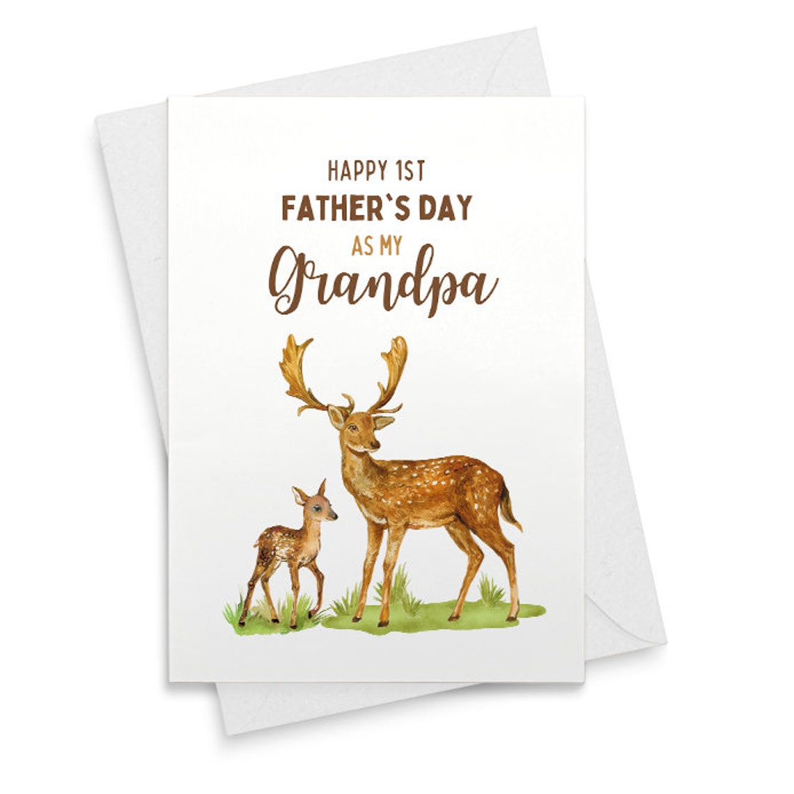 Happy Fathers Day Card For Grandpa, First Father's Day Card, Grandpa Father's Day Card, Happy 1st Fathers Day Card For Grandpa [02244]