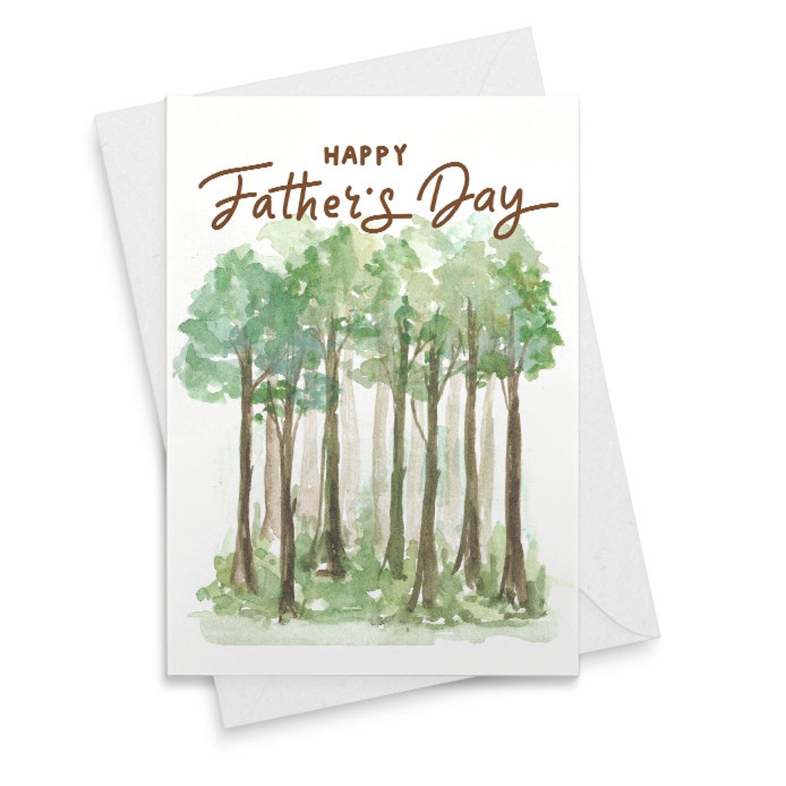 Forest Happy Father's Day Card, Dad, Father's Day Greeting Card, Forest Father's Day Card, Watercolor Tree Card, Greeting, Paper [02250]