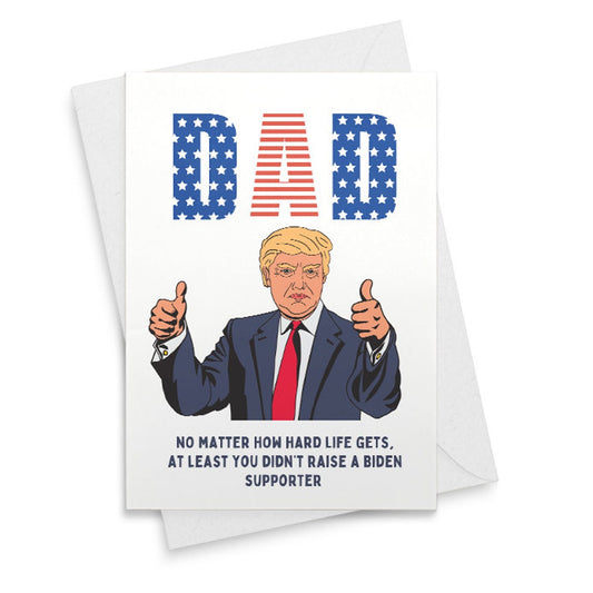 Trump Dad Card | 5x7 Greeting Card | Dad USA Flag card | Christmas Card [02278]