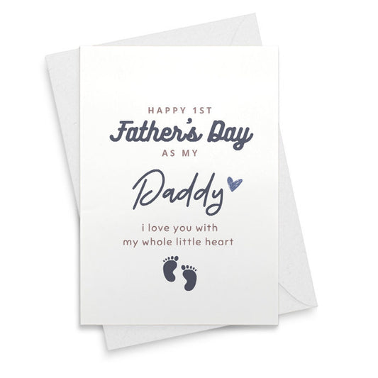 Happy 1st Fathers Day Daddy Card, 1st Fathers Day From Baby Gift, Happy First Father's Day Daddy Greeting Card [02285]