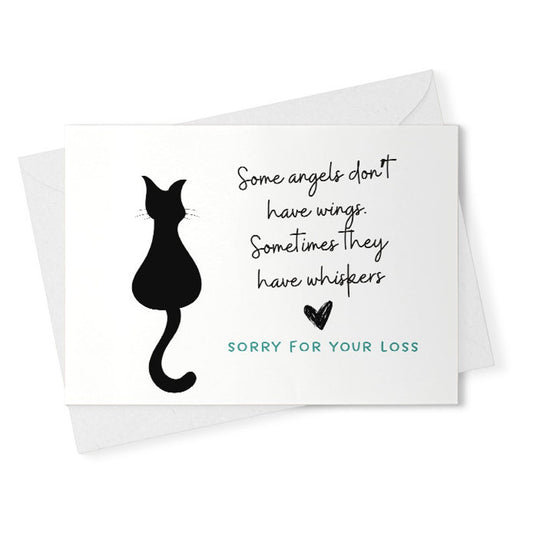 CAT MEMORIAL CARD, loss of cat sympathy gift for pet: card [02312]