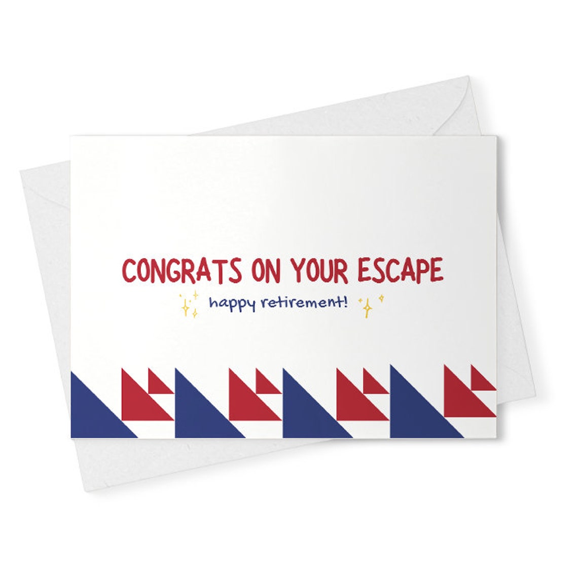 congrats on your escape - happy retirement // funny and sarcastic retirement greeting card [02321]