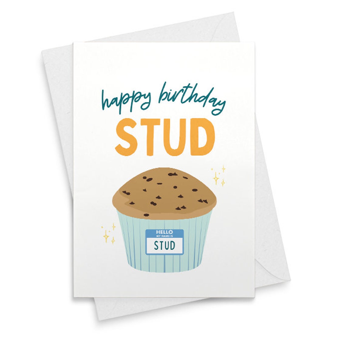 Boyfriend Birthday Card - Stud Muffin Card, Food Pun Card, Husband Birthday Card, Funny Birthday Card For Him, Card For Boyfriend, Foodie