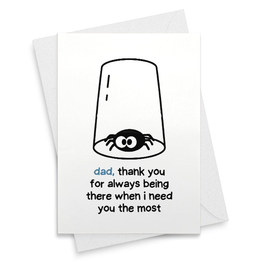 Funny spider birthday or fathers day card for dad from son or daughter [02438]