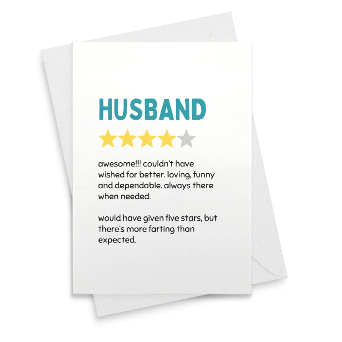 Funny Card for Husband - Product Star Rating Review - Birthday Anniversary Valentines Day [02471]