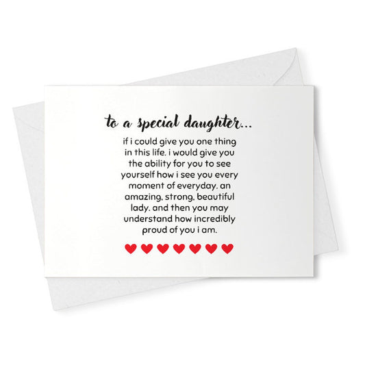 Daughter Birthday Card - Card For Daughter's Birthday - Birthday Card For Daughter - Birthday Card For Her - Poem Card - Red Foil [02481]