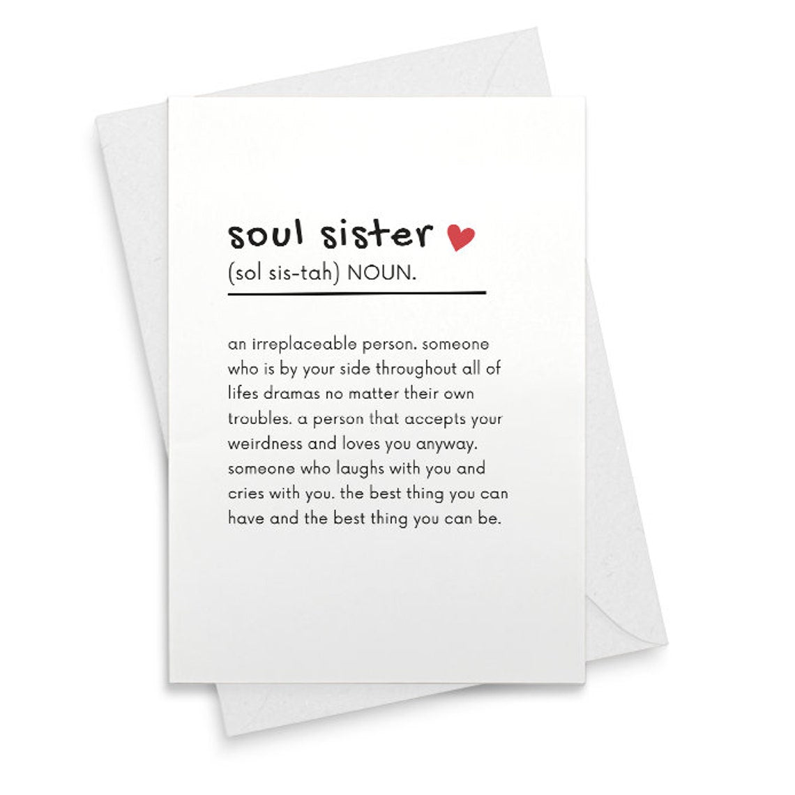 Soul Sister Definition Card, Friendship Birthday Card, Funny Sibling Card, Best Friend Birthday Card, Dictionary Style Card [02507]