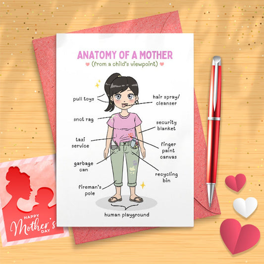 Anatomy Of A Mother - Mother's Day Greeting Card With Envelope Anatomy Of A Mother - Mother's Day Greeting Card With Envelope [02566]