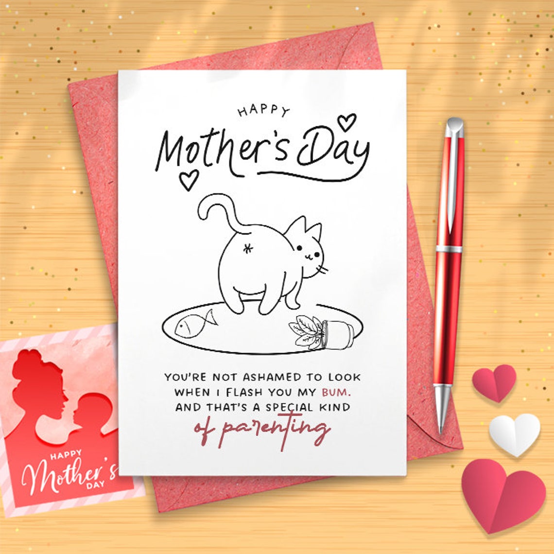 Best Cat Mom Mothers Day Card, Naughty Cat Mom Gifts For Women, Happy Mothers Day Card From Cat, The Girl Who Loves The Cats [02589]