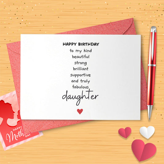 Daughter Birthday Card Poem, Amazing Daughter Gift, Birthday Card Daughter, Special Daughter Birthday Card, Birthday Card Daughter [02619]