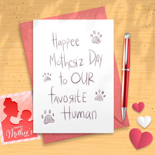 Mothers Day Card From Dog, Happy Mothers Day Dog Mom, Card For Cat Mom, Mom Of Dogs, Gift For Dog Lovers, Dog Mom Gift For Mothers [02817]