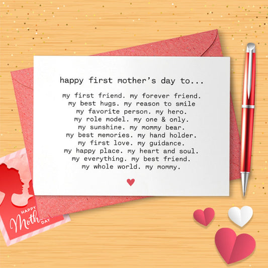 First Mothers Day Card - New Mommy Card - Card From Baby - Newborn - 1st Mother's Day Card - Mommy Mother's Day Card - Red Foil [02820]