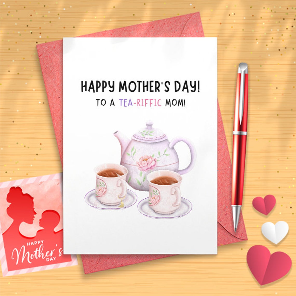 Tea Mother's Day Card, Mother's Day Card For A Tea-riffic Mom, Cute Mother's Day Card, Pun Mother's Day Card, Tea Loving Mothers [02916]