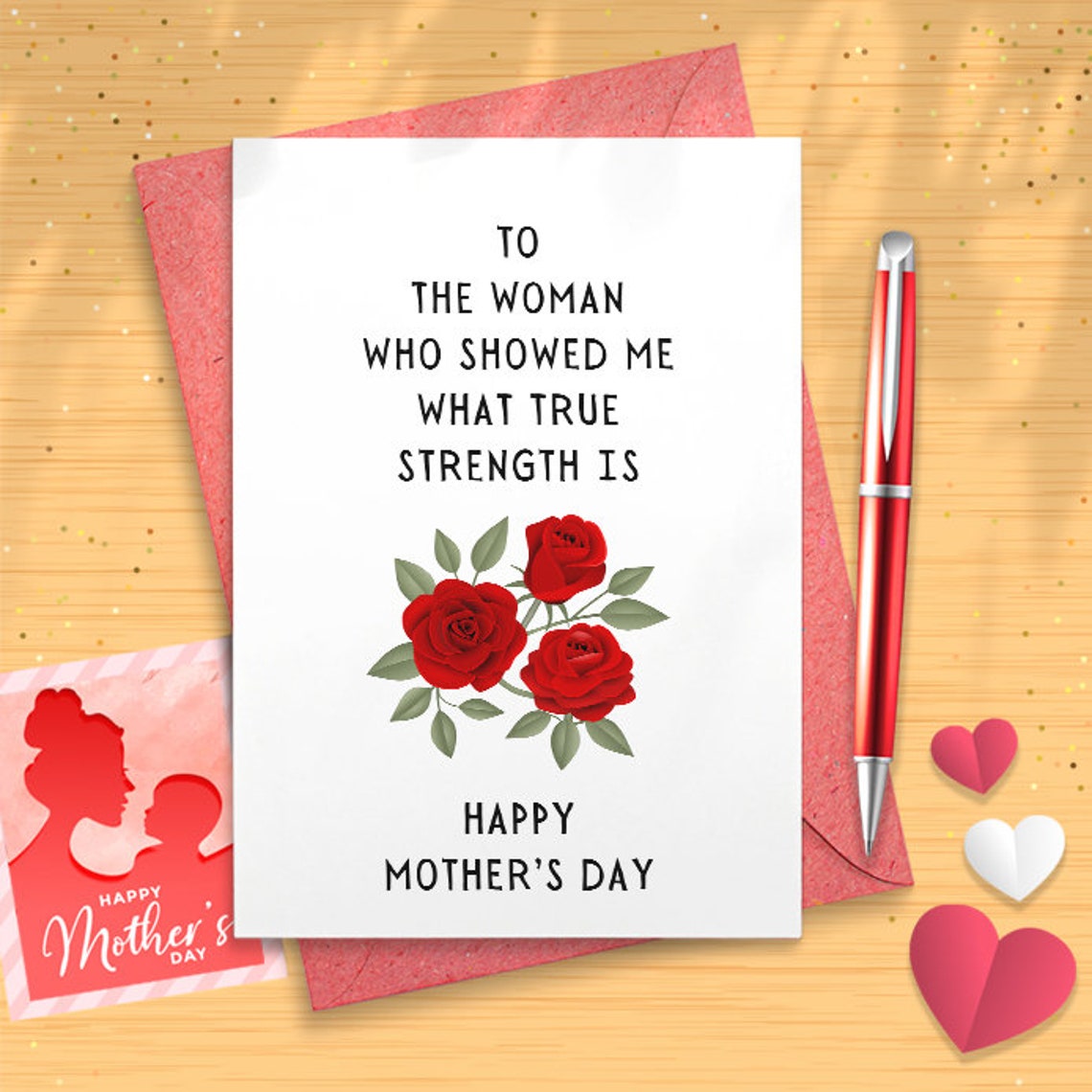 To The Woman Who Showed Me What True Strength Is - Happy Mother's Day - Lovely Mother's Day Card - Appreciation Of Mother's Day [02992]