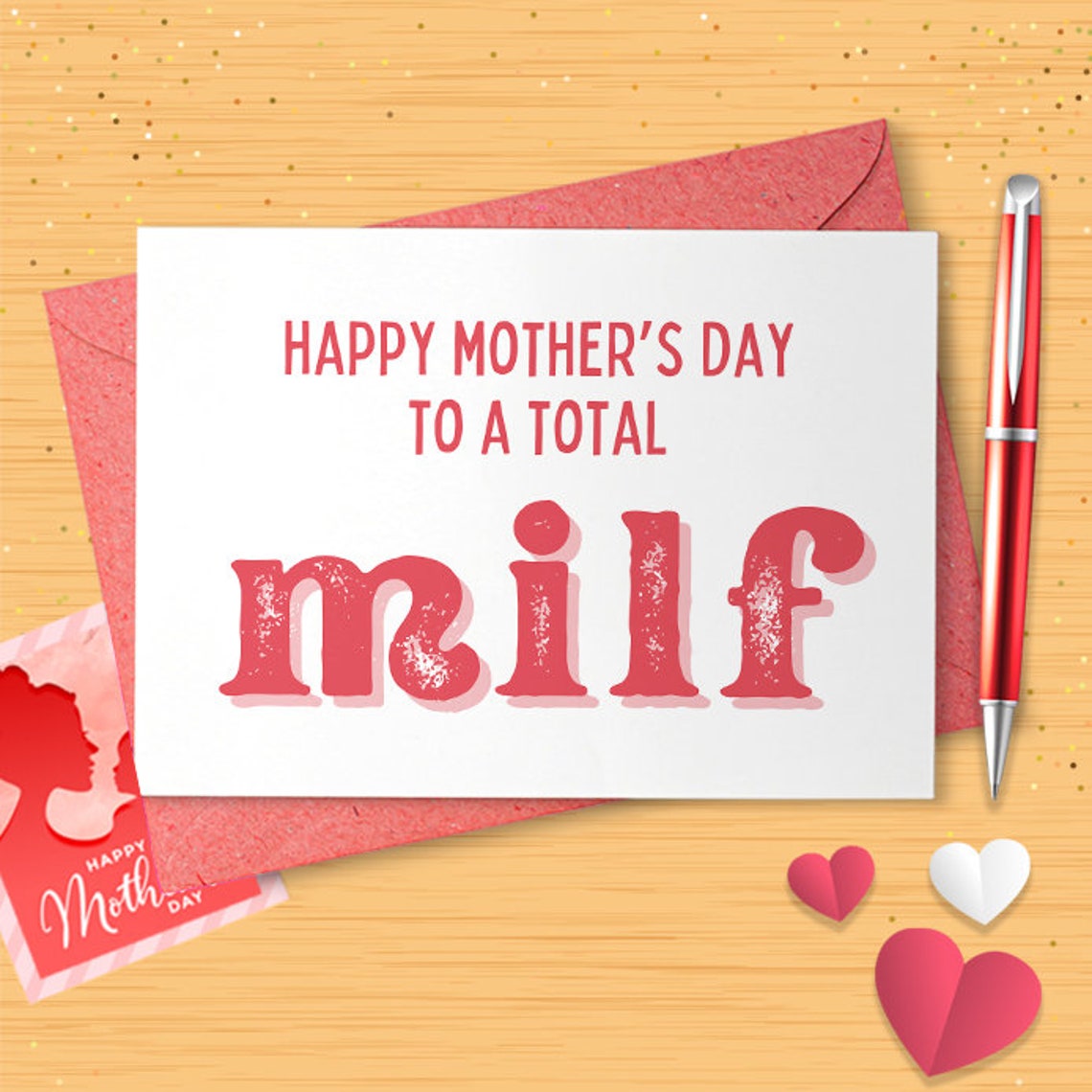 Mothers Day Gift From Husband - MILF Card - Mothers Day From Husband - Funny Mothers Day Card For Wife - Mothers Day Gift For [03004]