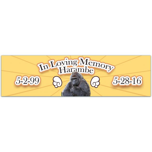 Harambe Memorial Vinyl Decal Bumper Sticker [01706]