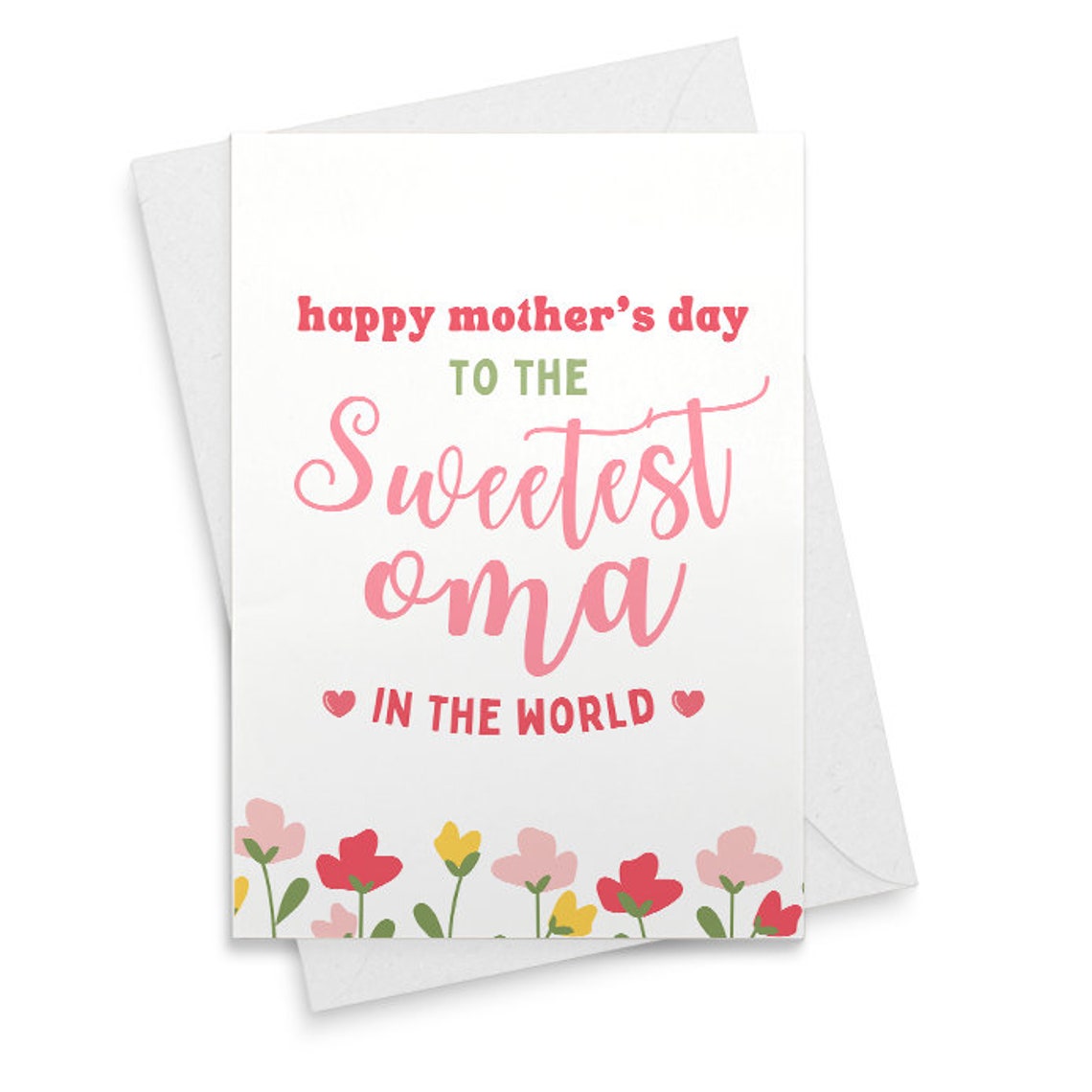 Oma Mothers Day Card floral - Sweetest Oma in the World - Grandma Card - Grandmother Card [02181]