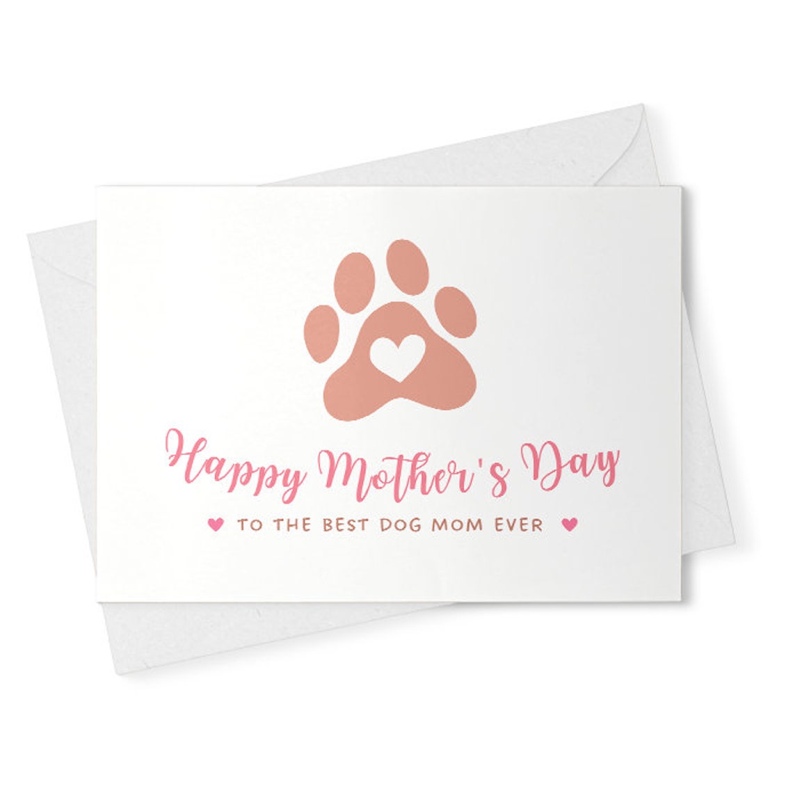 Mothers Day Card From Dog, Dog , Happy Mother's Day To The Best Dog Mom Ever, Cute Paw Print Pet Doggy Mother's Day Gift [02187]