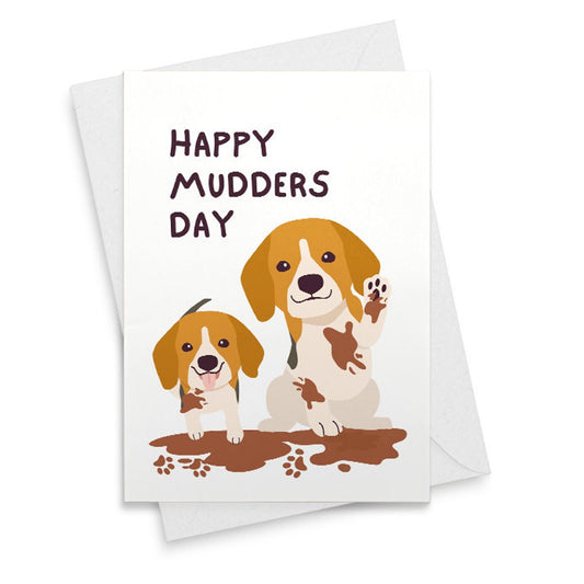 Mud Dog Mother's Day Card Funny - Happy Mother's Day Cards From The Dog - Golden Retriever Dog Mom Gifts [02198]