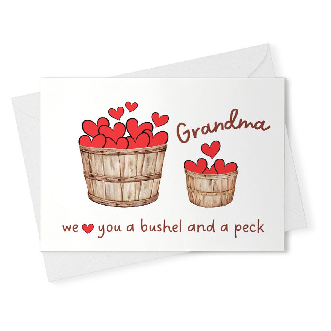 We Love You a Bushel and a Peck Card for Grandma - Birthday - Mother's Day [02231]