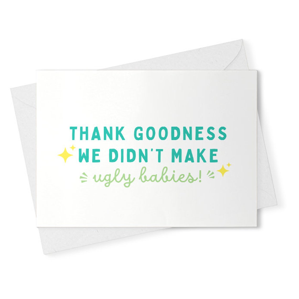 Funny Fathers Day Card For Husband. Father's Day Card From Wife. Ugly Babies [02242]