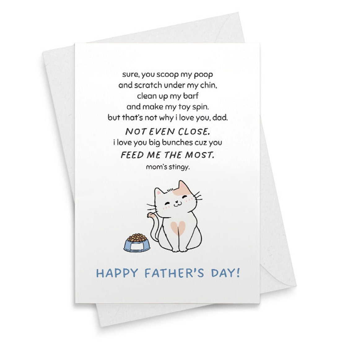 For Pet Lovers, Pet Dad, Father Card, Fathers Day Card, Pet Dad, Father's Day Cards from the Cat, Fur Baby Dad [02256]