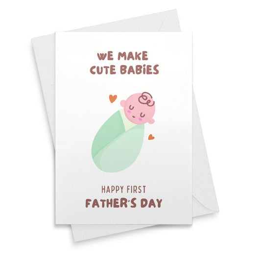 First Fathers Day Card, Funny Fathers Day Card From Wife, 1st Fathers Day Gift For Husband, New Dad , New Dad Gift, New Baby Card [02269]