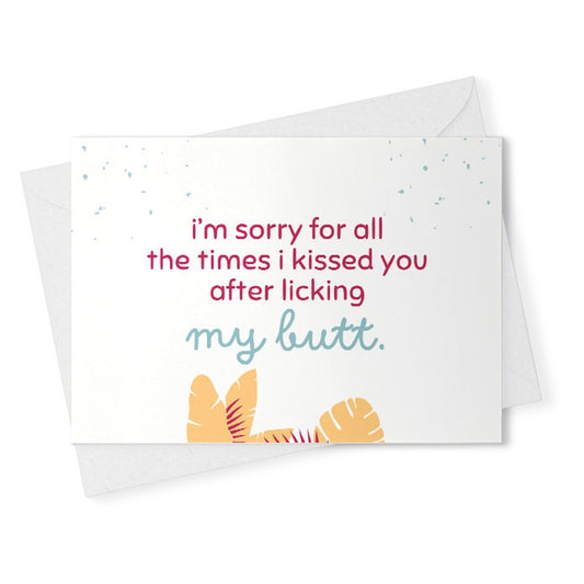 Funny Fathers Day or Birthday Card From Dog. Funny Gift From Dog Card. Dog Dad. Dog Mom. Card From Cat. Kissed You After [02299]