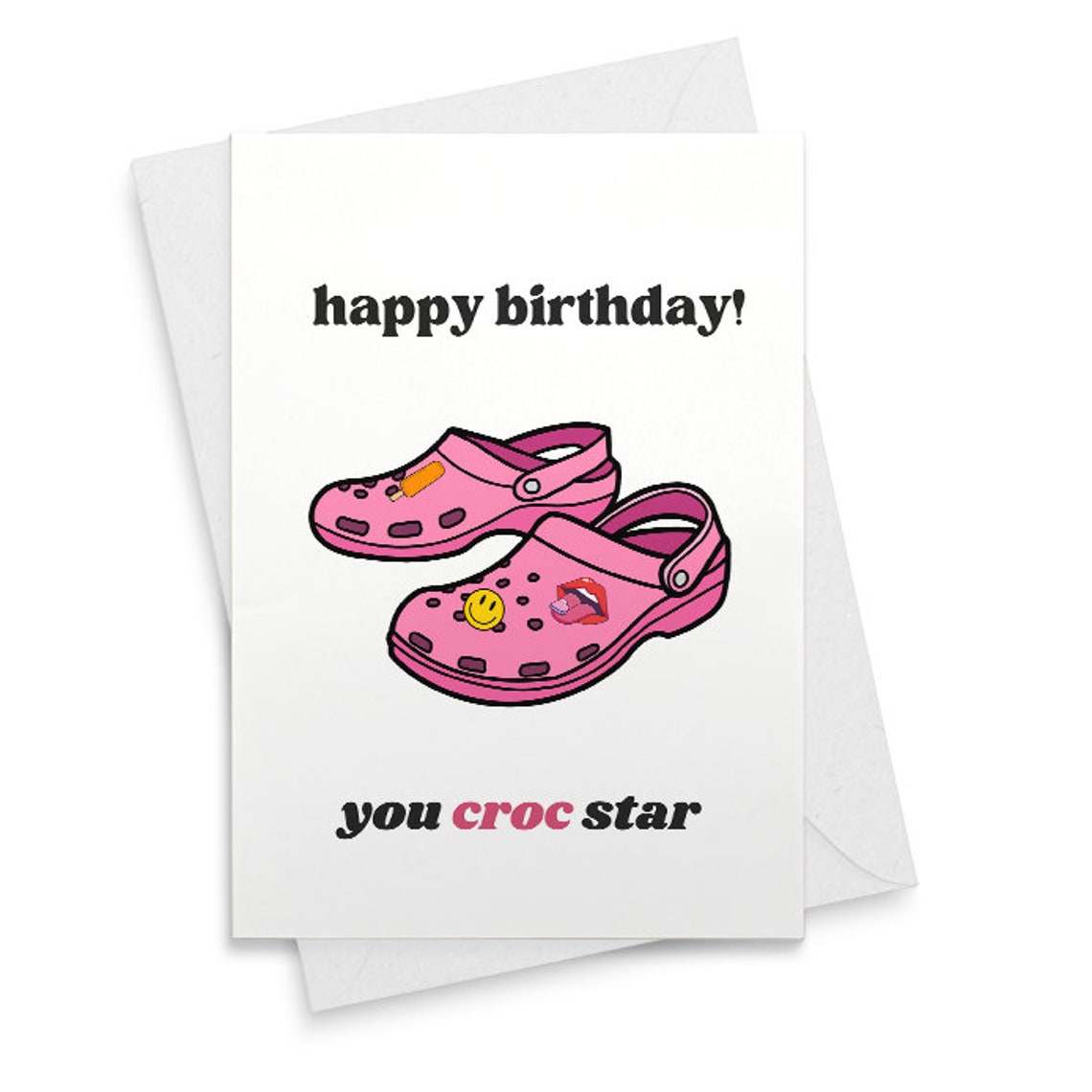 happy birthday crocs star- croc shoes-Cheeky Birthday Card -funny card- Card for Best Friend, Brother, Boyfriend, Dad,sister, mom[02450]