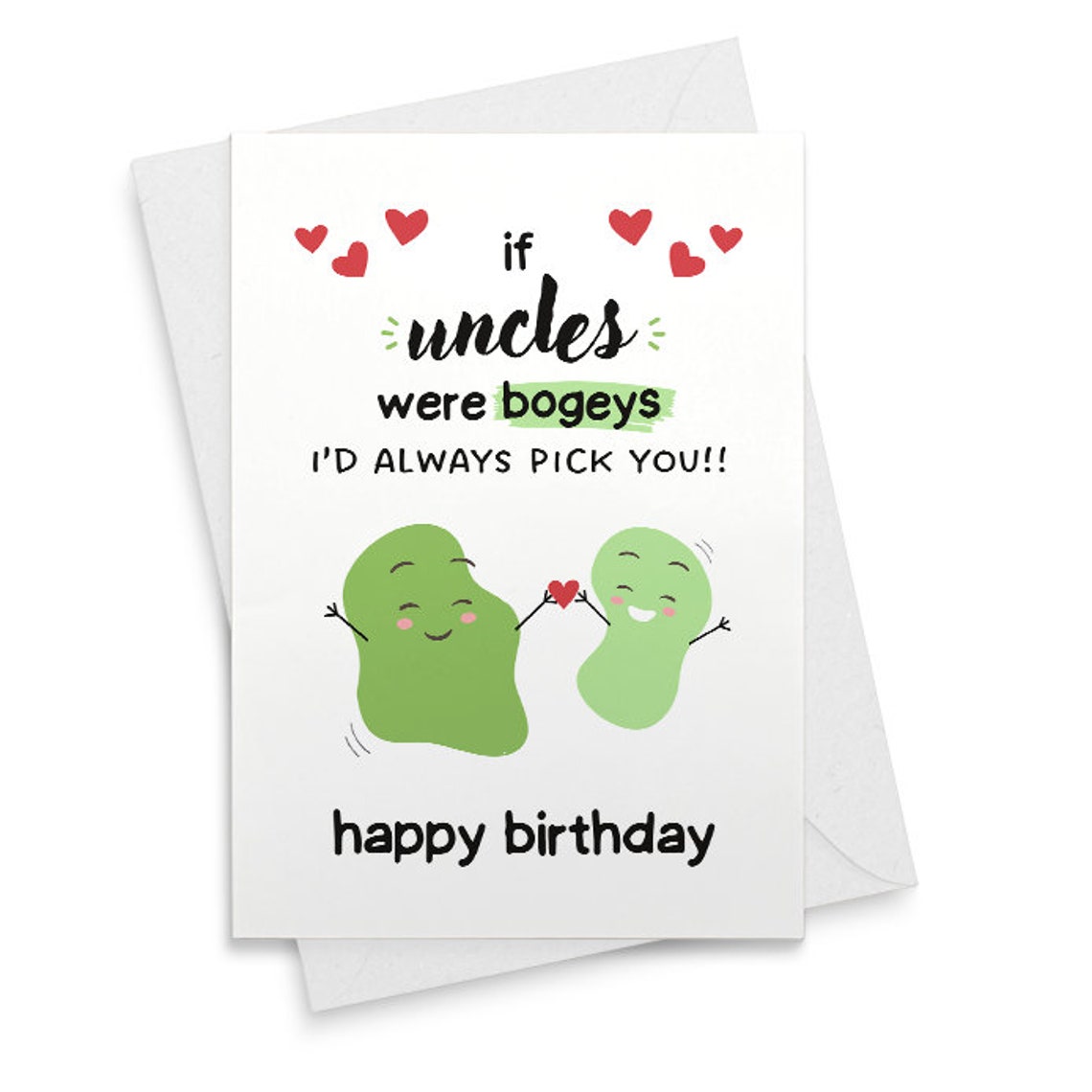 Bogey Uncle Birthday Card, Funny Birthday Card For Uncle, Silly Uncle Birthday Card, Personalised Uncle Birthday Card, Card For Men [02453]