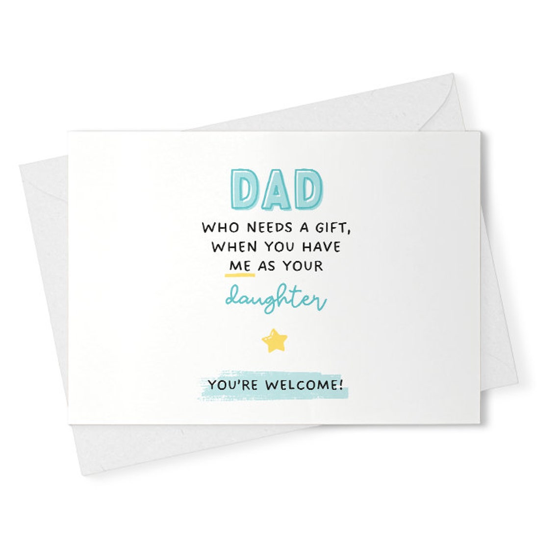 Dad Birthday Card, Funny Birthday Card For Dad, Dad Birthday Gift, Birthday For Him, From Daughter, Joke Birthday, For Dad, Daddy [02466]