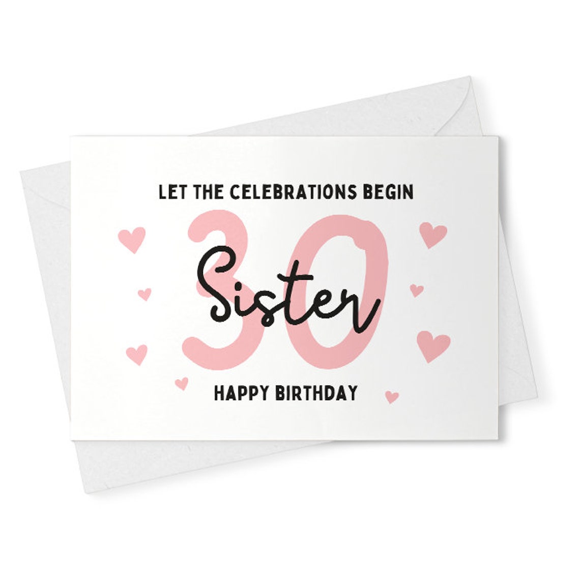 30th Birthday Sister Card, Birthday Card For Sister, 30th Birthday Gift For Sister, Thirtieth Card For Sister, Sister Birthday Gift [02484]