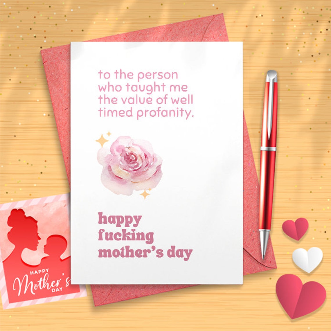 Well Timed Profanity Mother's Day Card, Funny Mothers Day Card, Hilarious Mothers Day Greetings For Mom, Cheeky Card For Mom [02536]