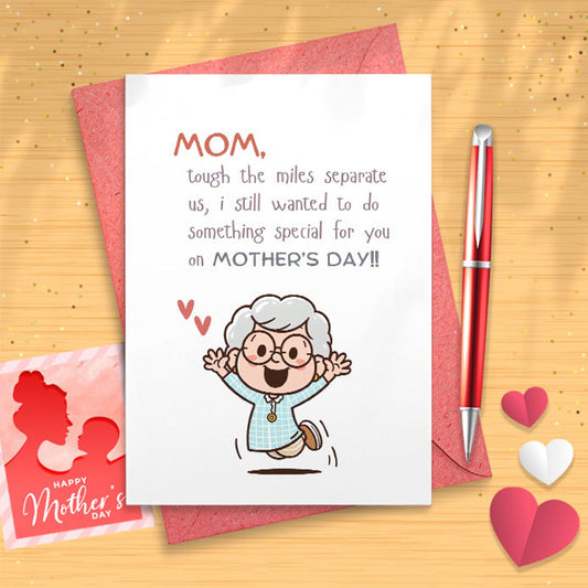 Funny Cartoon Mother's Day Card - Comic Humor, Mom Notecard With Envelope - Cleaned My Room Funny Cartoon Mother's Day Card - Comic [02611]