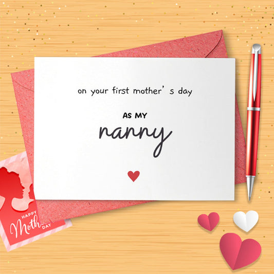 First Mothers Day As Nana, On Your First Mothers Day As My Nanny, Nanny Mothers Day Card, For Nanny, [02617]