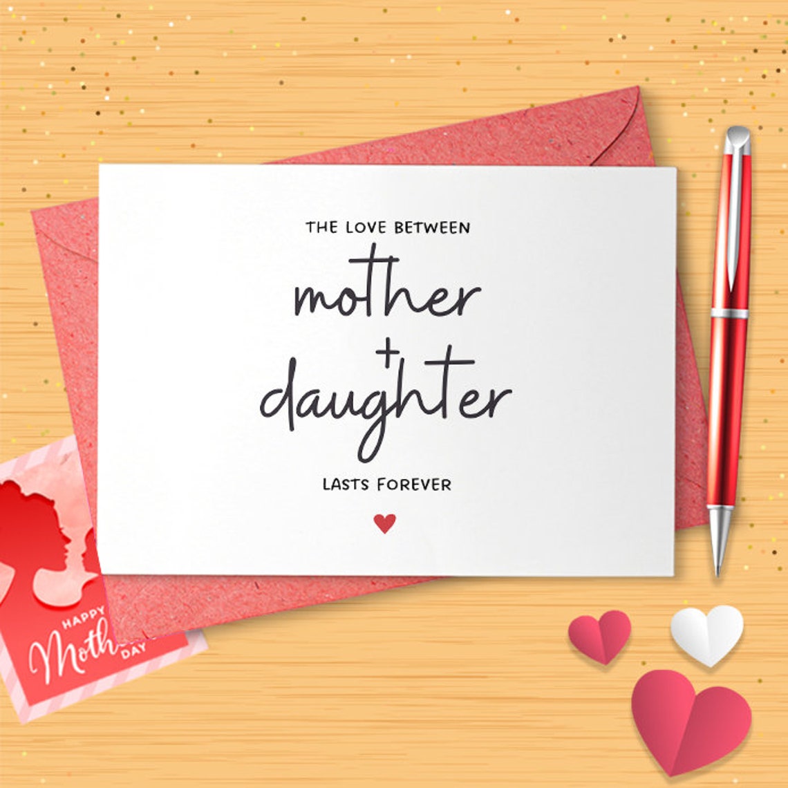 Special Mom Valentines Day Card, Mother And Daughter Birthday Card, Greeting Card For Mom From Daughter, Mothers Day Card [02621]