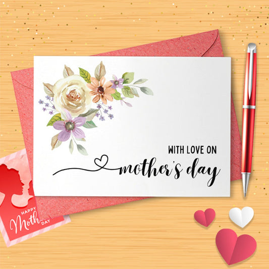 With Love On Mother's Day Card / PDF / Card Template With Love On Mother's Day Card [02661]