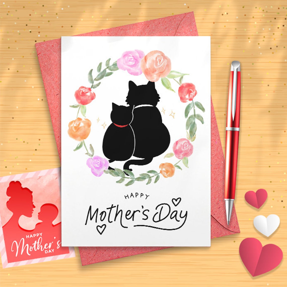 Mother’s Day Cat And Kitten Card | Cute Cat Card | Cat Lover Mother's Day Card | New Mom Mother's Day Card | Funny Cat Card [02675]