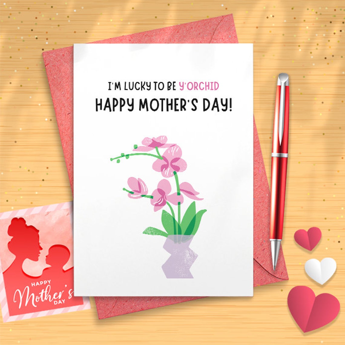 Orchid Mothers Day Card, Funny Mothers Day Card, Mother's Day Card For Son/daughter/child, Cute Mothers Day Card, Happy Mothers Day [02854]