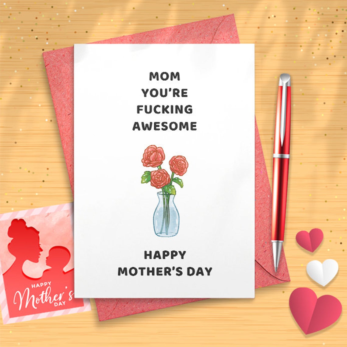 Nothing Else To Say Mother's Day Card With Curse Word - Mom You're F*cking Awesome - Happy Mother's Day - Swearing Mother's Day [02861]