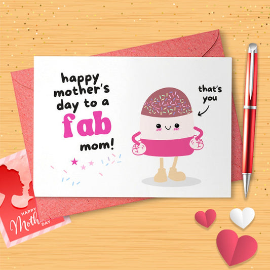 Mothers Day Card Mom - Happy Mother's Day To A Fab Mom, Mother's Day Card For Mom, For Her, Mothers Day Card Mom - Happy Mother's [02919]