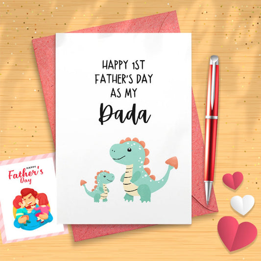 Happy FATHERS DAY Card For Dad, First Father's Day Card, Daddy Father's Day Card, Happy 1st Fathers Day Card For Father, From Child [03032]